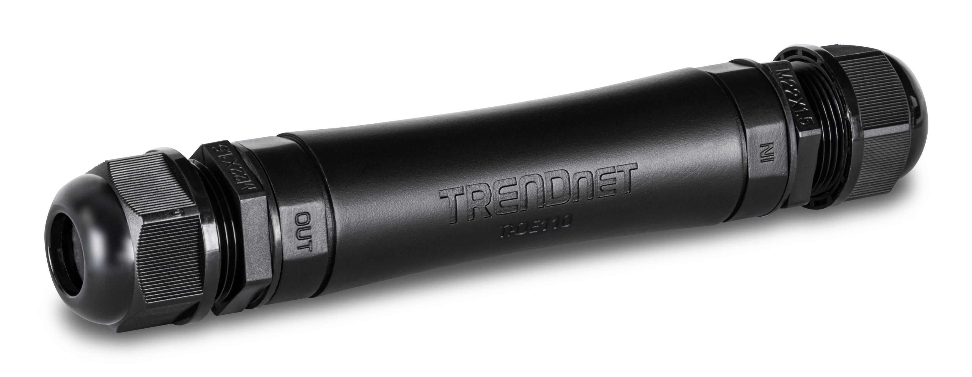 TRENDnet TI-OE110 PoE-Extender – 10/100/1000 Mbit/s, 2× RJ-45, PoE+ (IEEE 802.3at), IP67, -40 bis 75 °C