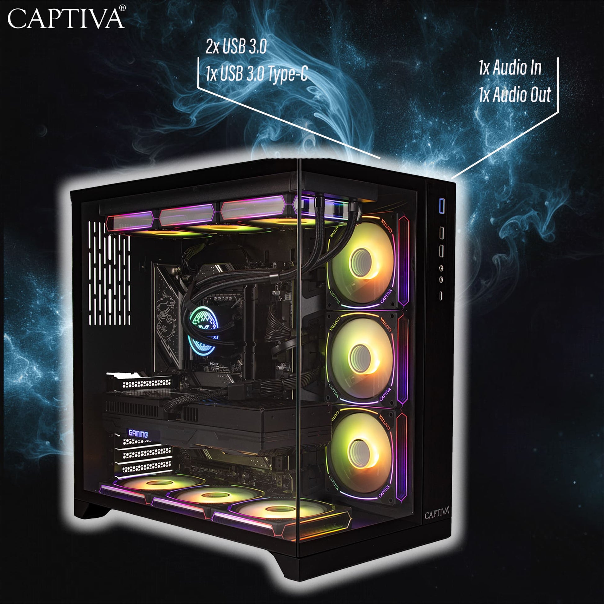 Captiva R95-398 Tower – AMD Ryzen 7 9800X3D, 64 GB RAM, 2 TB SSD, Windows 11 Home