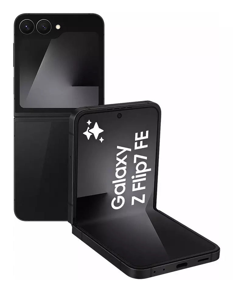 Samsung Galaxy Z Flip7 FE – schwarz, 6,7", 2640 × 1080, Android 16, 128 GB, 8 GB, Dual-SIM, 5G