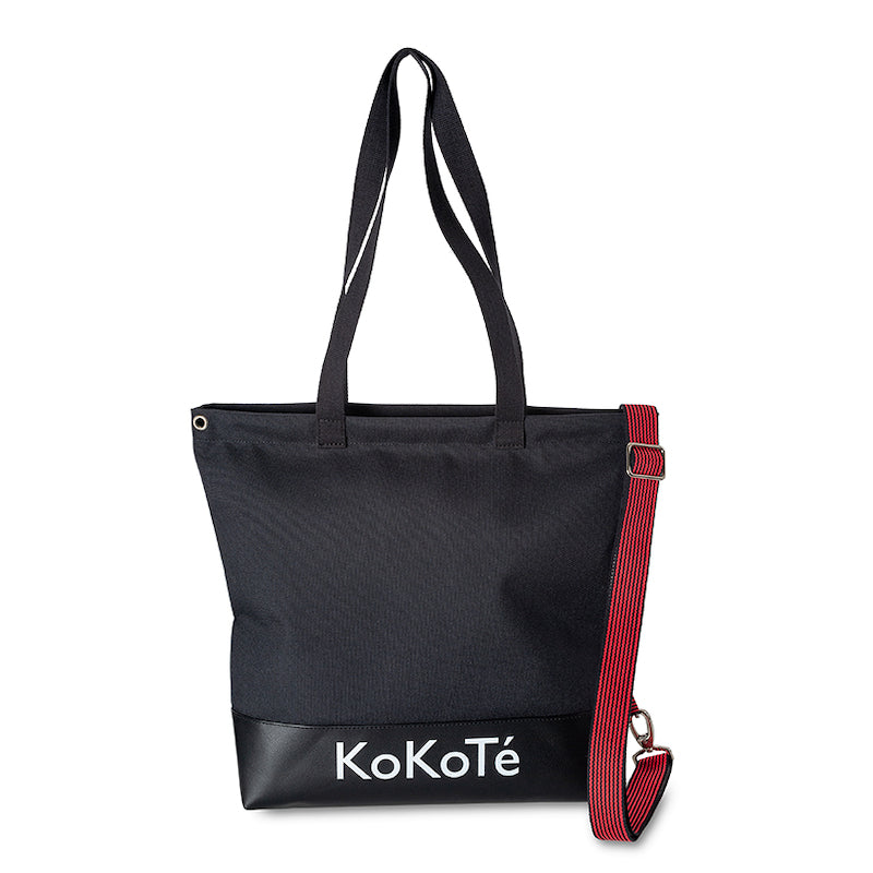 KoKoTé  Einkaufstasche Poschti Quer – 43 × 36 × 10 cm – Polyamid – Schwarz