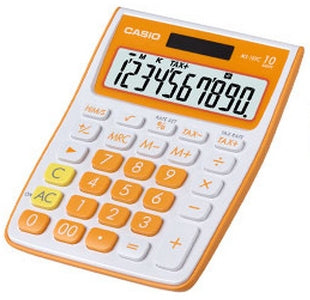 Casio Tischrechner MS-10VC-O – 10-stellig – Batteriebetrieben – Orange
