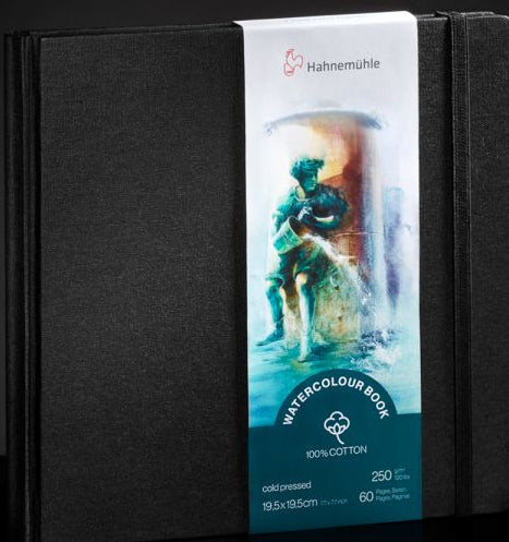 Hahnemühle Cotton Aquarellblock – 19,5 × 19,5 cm – 250 g/m² – Hardcover – 30 Blatt, feinkörnig, für Aquarell &