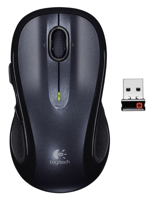 Logitech M510 Maus – kabellos, 2,4 GHz (USB-A), 5 Tasten, beidhändig, schwarz