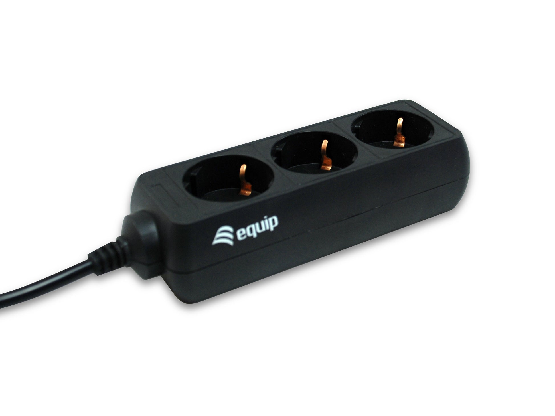 Equip Steckdosenleiste – 3× Schuko (Typ F), 1,1 m, ohne Schalter, schwarz