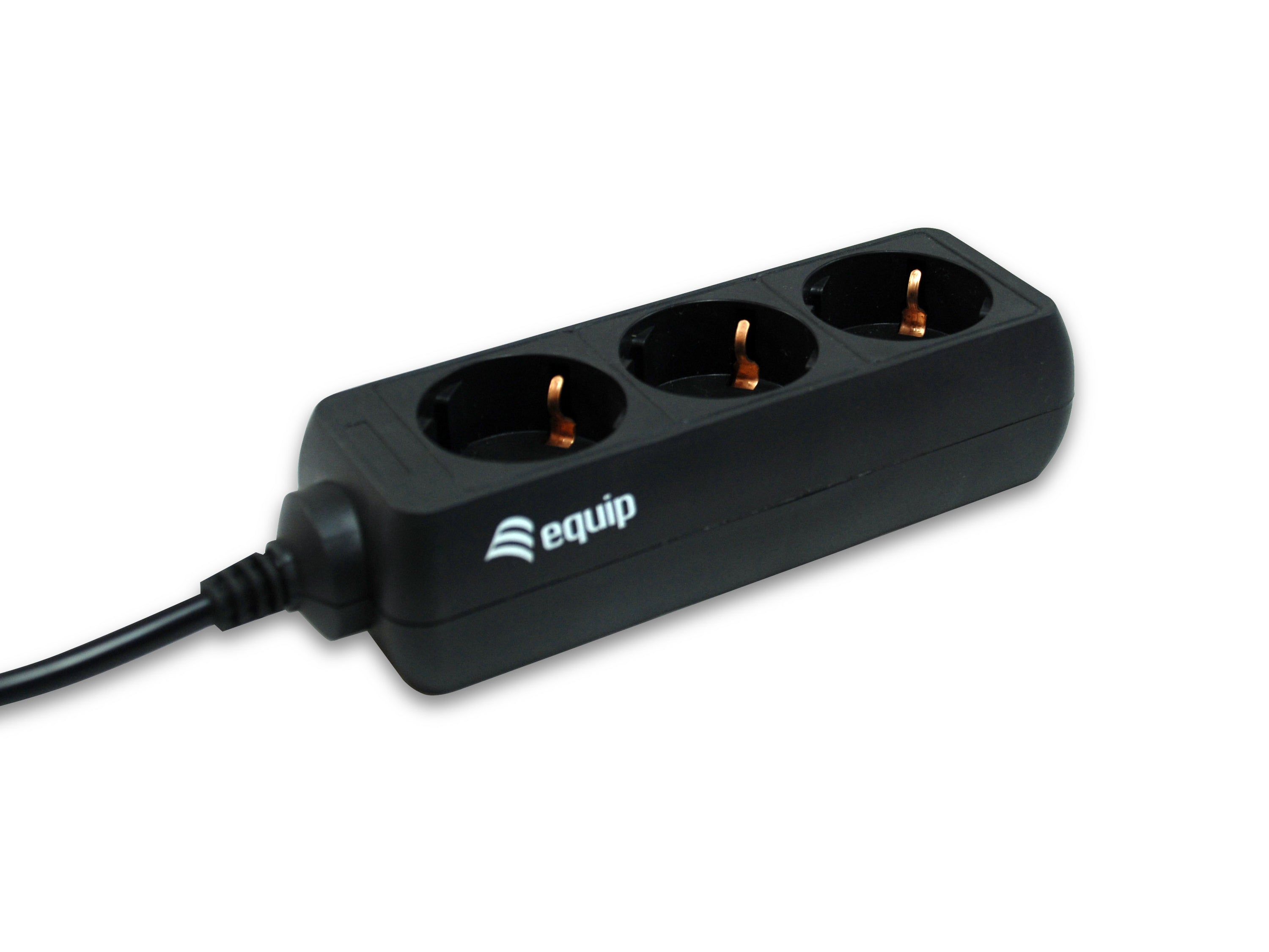 Equip Steckdosenleiste – 3× Schuko (Typ F), 1,1 m, ohne Schalter, schwarz