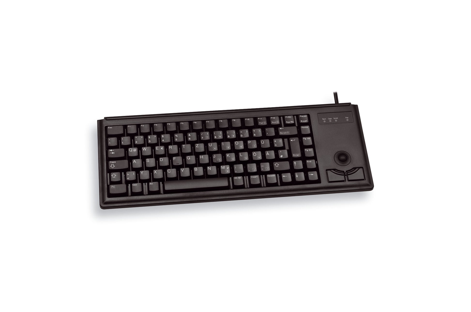CHERRY G84-4420 – Tastatur, kabelgebunden (USB), US-Layout (EN), mit Trackball, schwarz