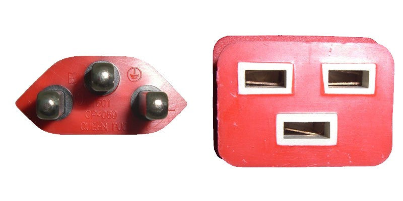 Diggelmann Netzkabel, T23 auf C19, angespritzt, 3,6 m, Rot
