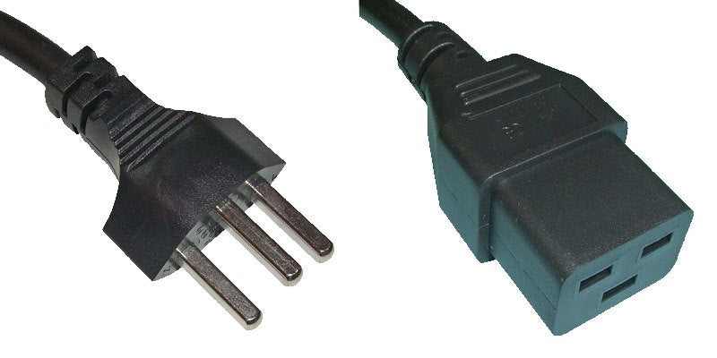 Diggelmann Netzkabel, T23 auf IEC C19, 16 A, 8 m, Schwarz