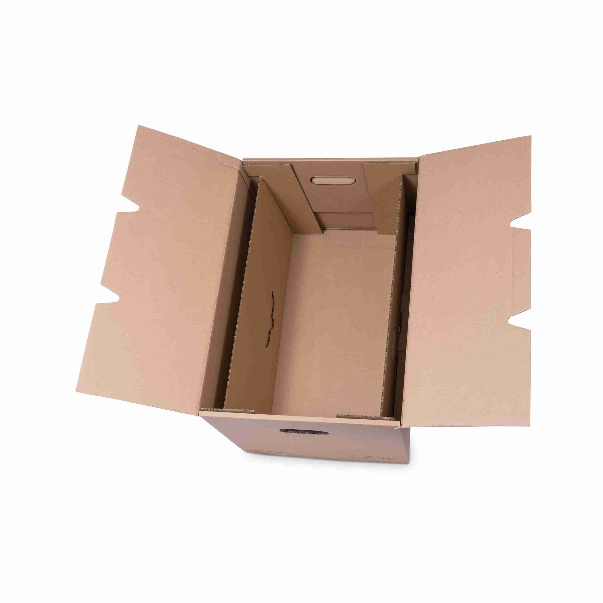 Model Einsatz – für modularen Umzugskarton mittel – 553 × 29 × 289 mm, braun, Karton, wiederverwendbar, robust – 1 Palette (420 Stk.)