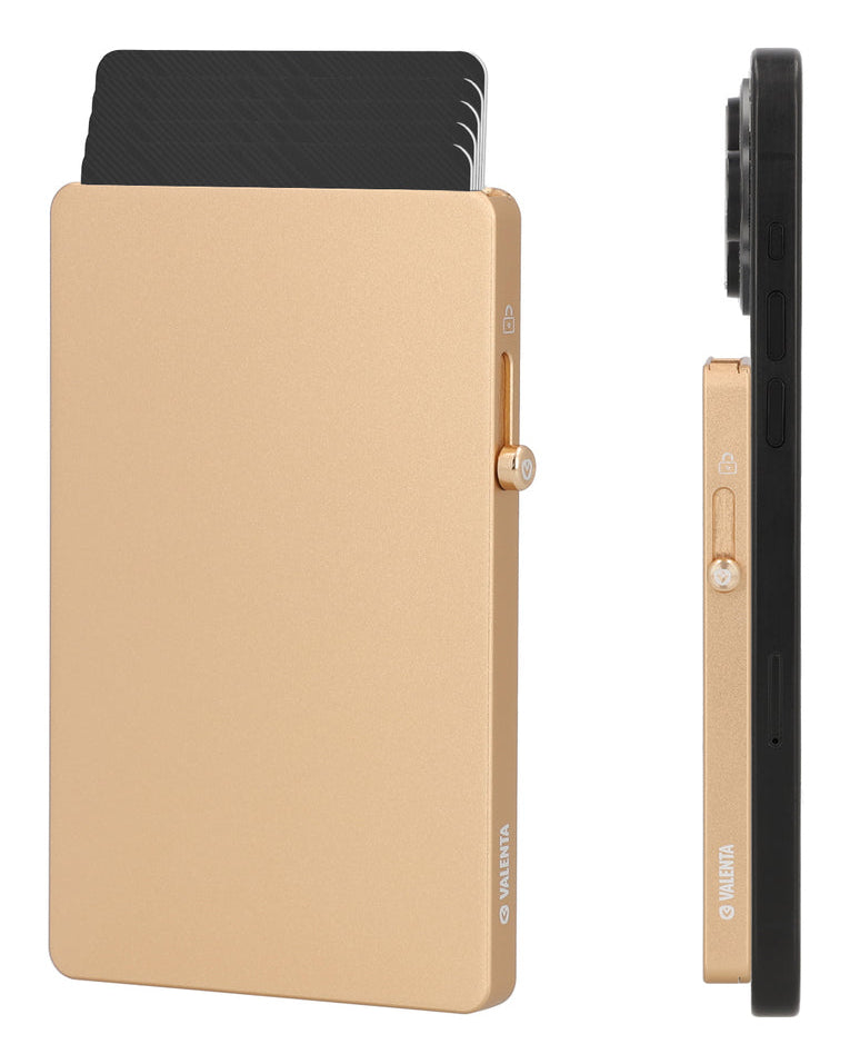 Valenta Halterung – für MagSafe, 66 × 7,1 × 100 mm, Metall, Gold