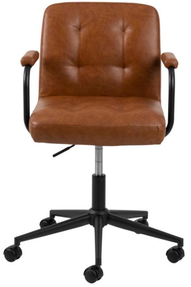 Actona AC Design Bürostuhl Cosmo – Kunstleder, Metallfuss, Braun
