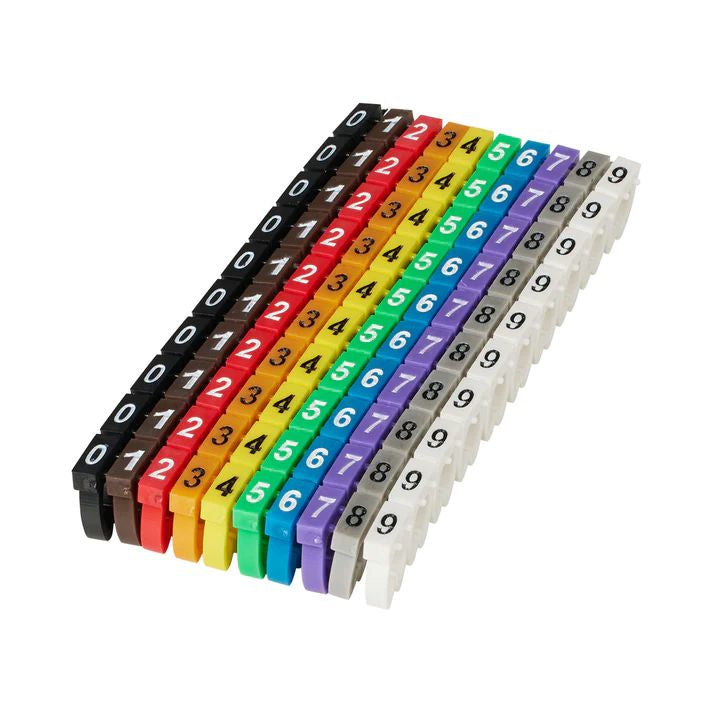 Microconnect Nummerierte Kabelmarkierer – 100er Pack, 10 Farben