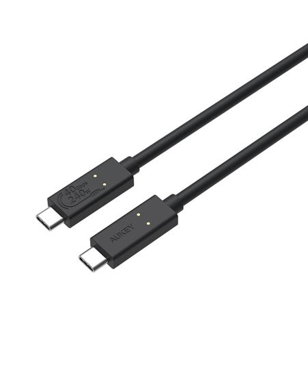 AUKEY USB-Kabel – USB-C zu USB-C – USB4 20 Gbit/s – 0,8 m – PD 240 W – USB‑IF zertifiziert – Schwarz