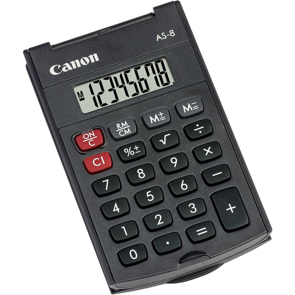 Canon Taschenrechner AS-8 – 8-stellig, LCD, Batterie, dunkelgrau, 60×97×11 mm