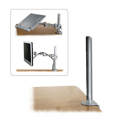 Lindy 40692 – Monitorarm Tischhalterung – Klemme/Durchführung – Silber