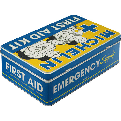 Nostalgic Art Aufbewahrungsbox 2,5 l (mit Deckel) – Metall – Blau/Gelb – 230 × 160 × 70 mm