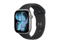 Apple Watch S11 – Smartwatch – 46 mm, GPS, OLED, 50 m, Space Grey/Schwarz, S/M Sportarmband