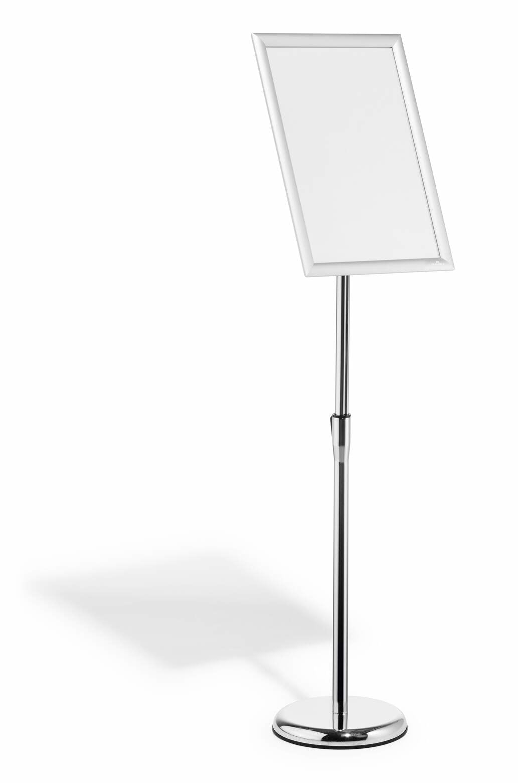 Durable Infoständer – für A3 Hoch-/Querformat, silber, Metall, 250 × 250 × 1290 mm