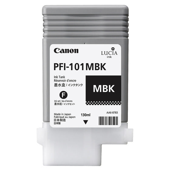 Canon Tintenpatrone PFI101MBK, schwarz, ca. 130 ml, original – für Canon-Drucker