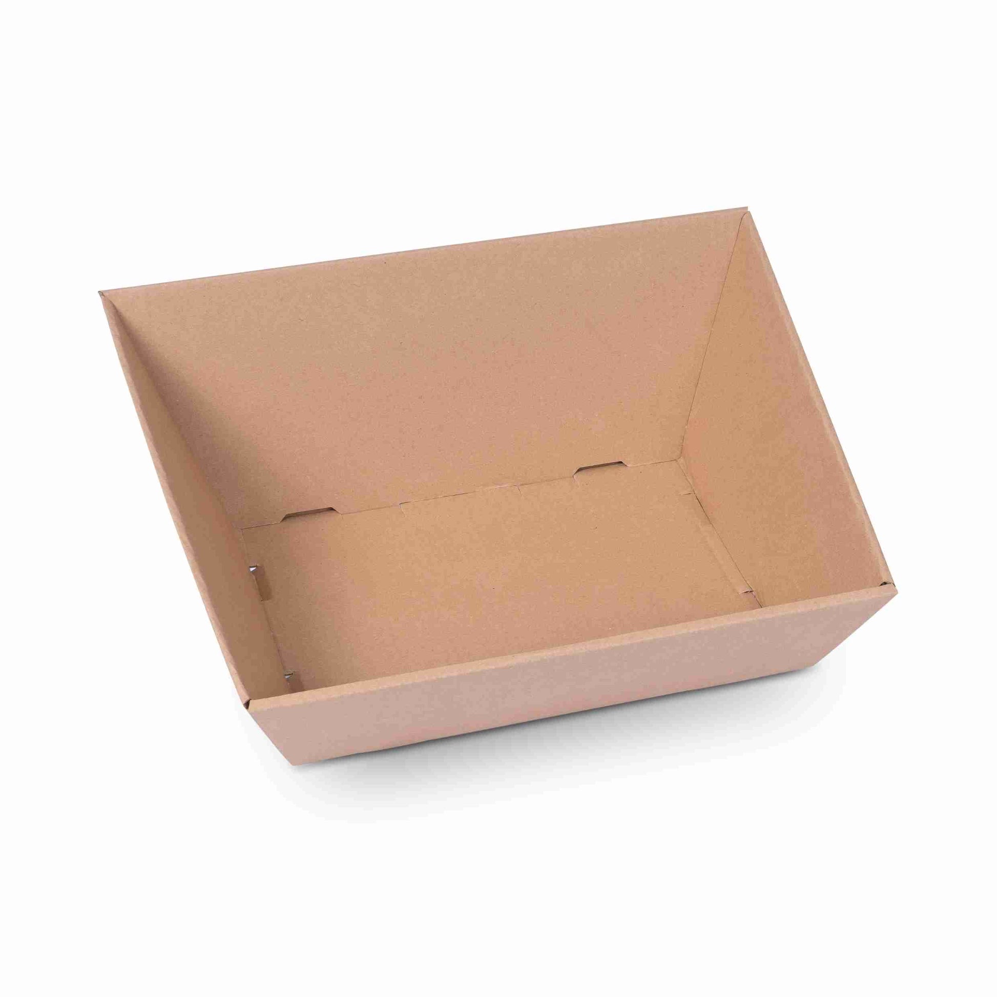 Model Geschenkkorb, Wellpappe, braun – Innenmass 300 × 200 × 150 mm – 1 Stk., ab 50 Stk.