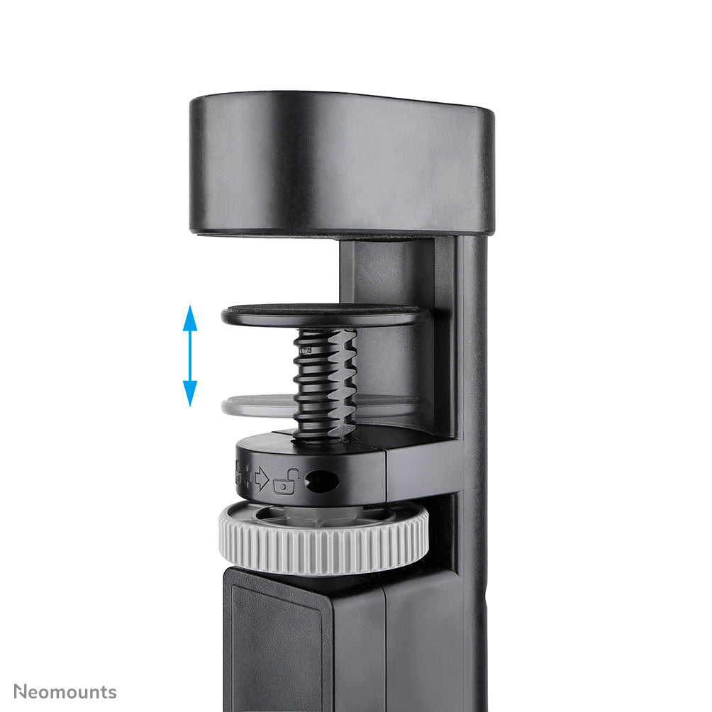 Neomounts DS22-840BL6 – Tisch-Steckdose mit Klemme, 3× 230 V, 2× USB-A + 2× USB-C (PD), 1,4 m, Schwarz