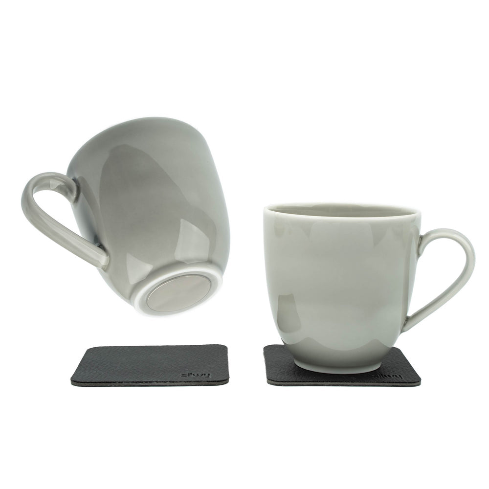 Silwy Tasse – Porzellan, hellgrau, 2-teilig