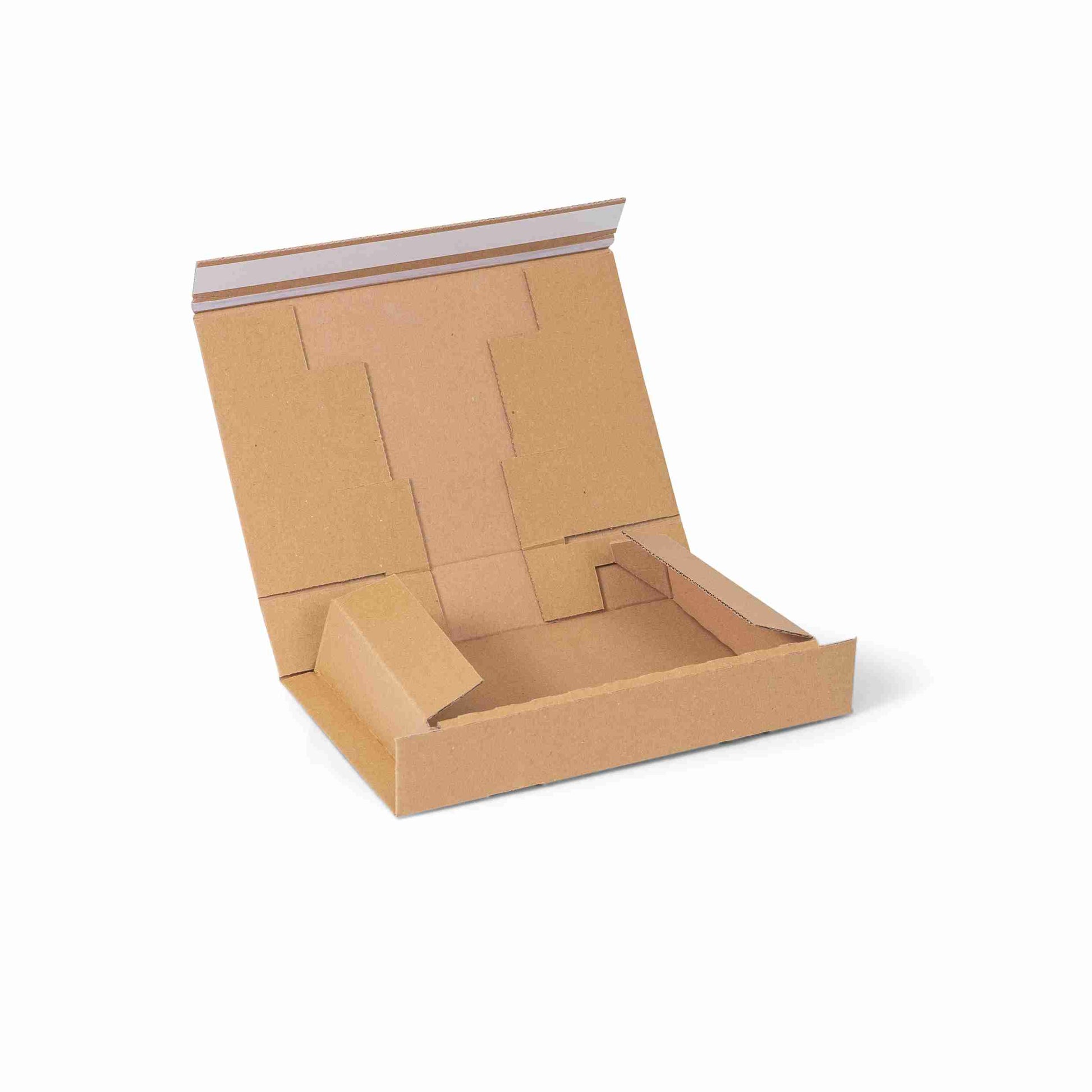 Model Versandverpackung – 215 × 155 × 43 mm, braun, Aufreissband, selbstklebend – 1 Stk., ab 300 Stk.