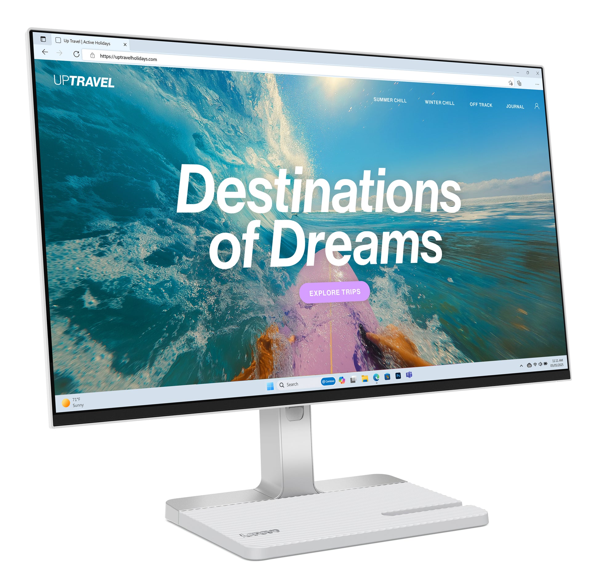 Lenovo L24D-4C – Monitor, 23,8", IPS, 144 Hz, 250 cd/m², USB-C, Lautsprecher, VESA 100 × 100, Cloud Grey