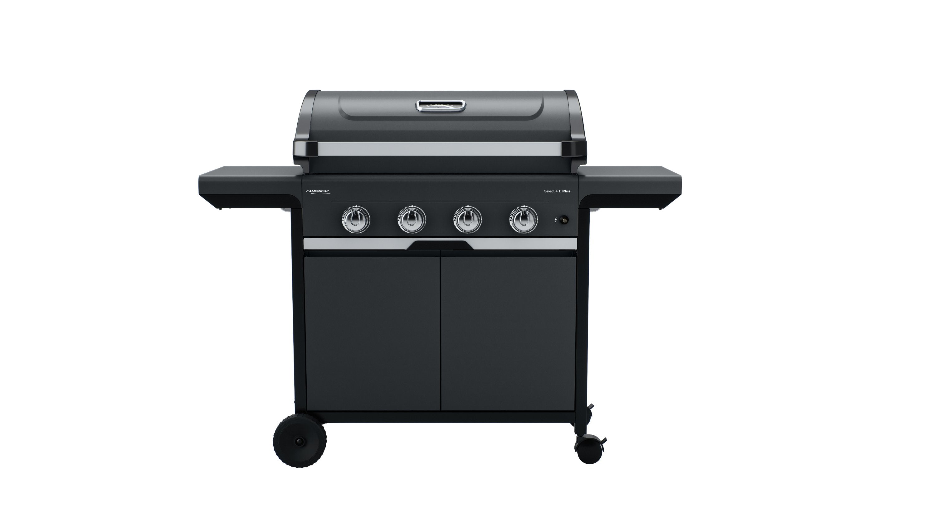 Campingaz Gasgrill Select 4 L Plus – 4 Brenner, 12 kW, 3'000 cm² Grillfläche, klappbare Seitenablagen – Grau