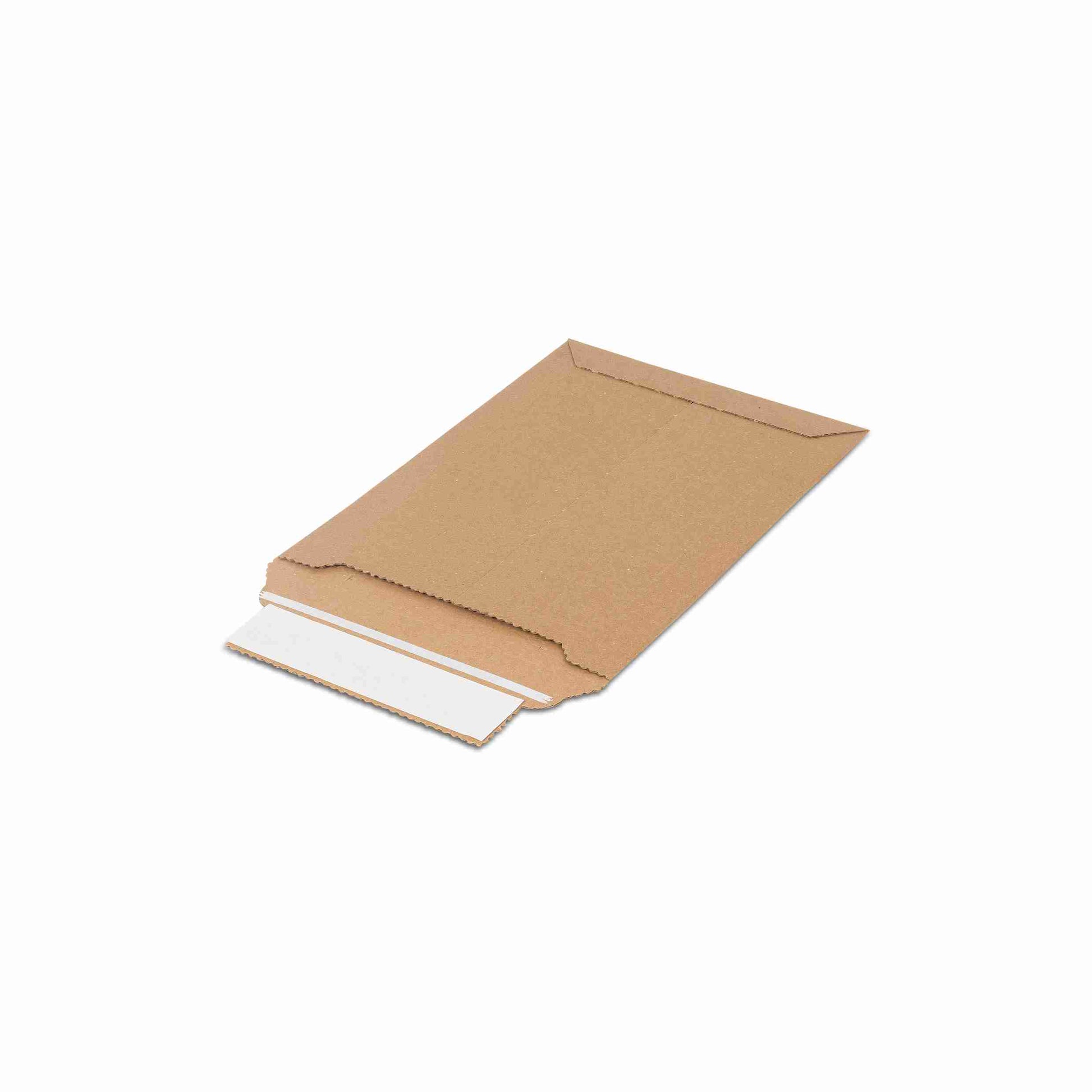 Model Karton-Versandtasche – 270 × 185 × 50 mm, selbstklebend, Karton, braun – 1 Stk., ab 300 Stk.