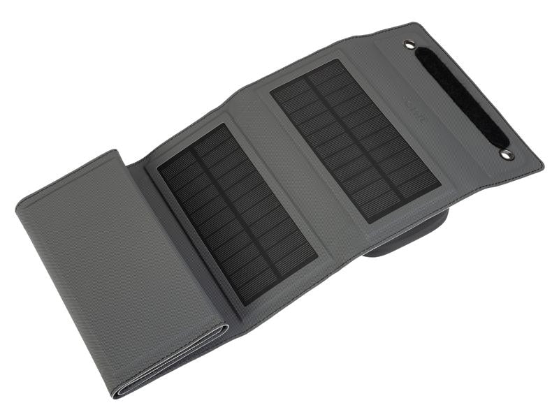 ONIT Powerbank 10000 mAh, PD 20 W, Kabelloses Laden, Solarpanel 10,8 W, Schwarz