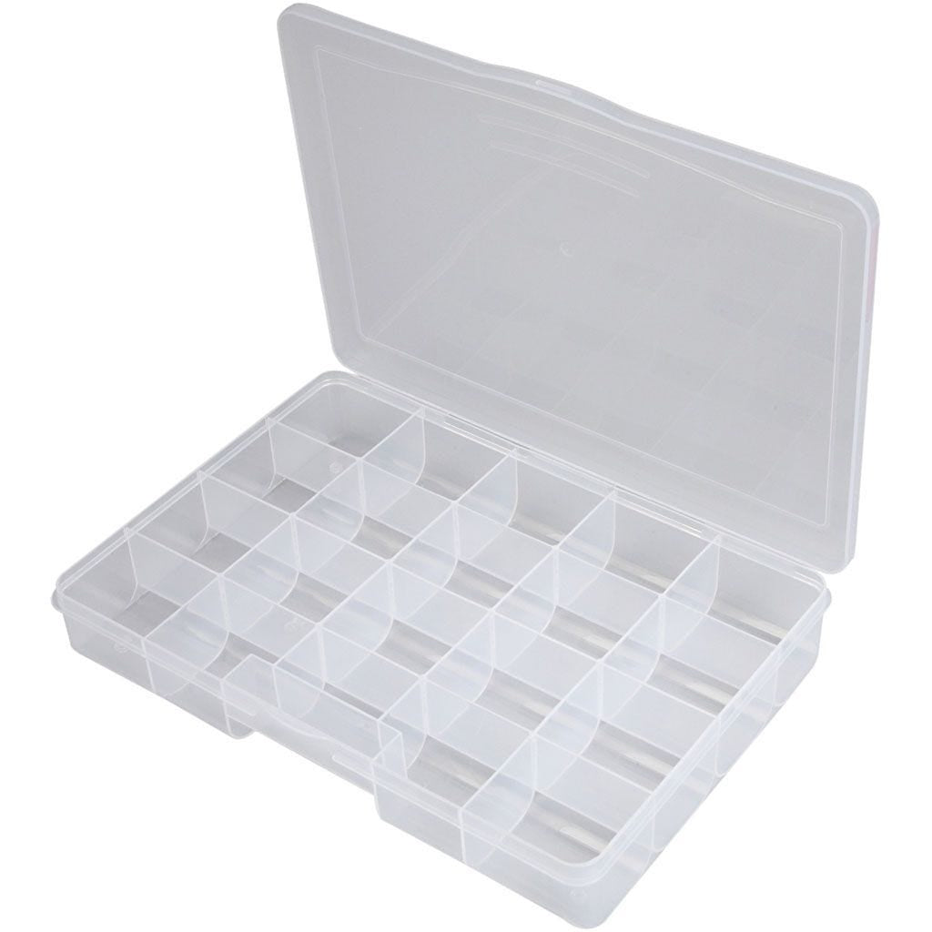 Creativ Company 13162 Aufbewahrungsbox mit Deckel, Verriegelung – Kunststoff – Transparent – für Perlen