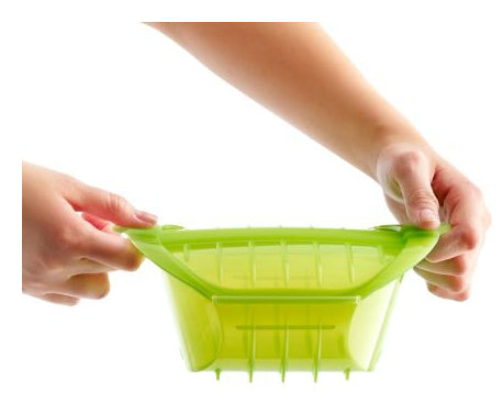 Lékué Mikrowellen-Dampfgarer 650 ml, 15,5 × 21,2 × 8,5 cm, Silikon, Grün