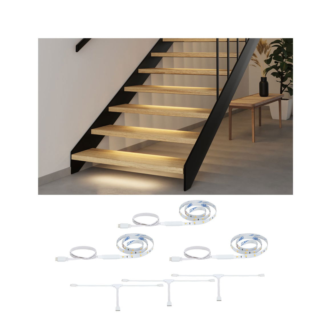 Paulmann LED-Strip Erweiterung 0,5 m – Warmweiss – IP20 – 3 Stk.