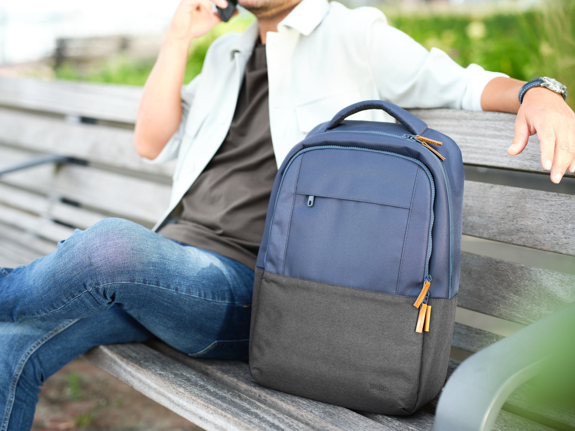 Trust Lisboa Notebook-Rucksack – für Notebooks bis 16", 23 l, recyceltes PET (rPET), blau