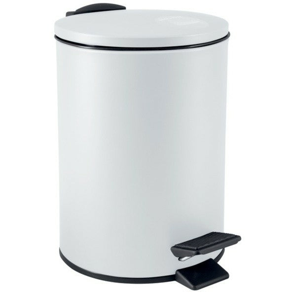 Spirella Treteimer Adelar – 3 l – Stahl, rund – weiss matt