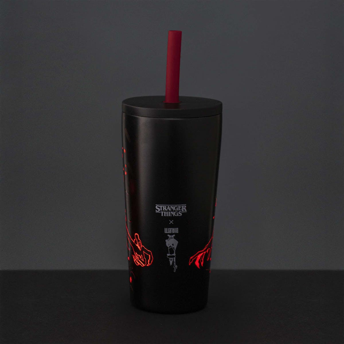 Bialetti Stranger Things Isolierflasche 600 ml – Doppelwandig, Edelstahl, Rot