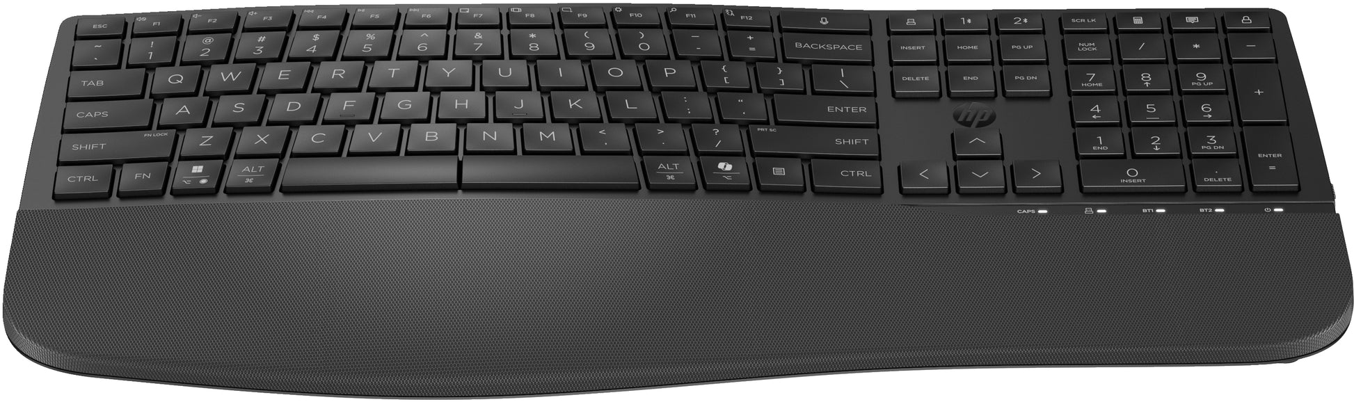 HP 685 Comfort – Tastatur – Membran – Bluetooth & 2,4 GHz – mit Handballenauflage – Schwarz