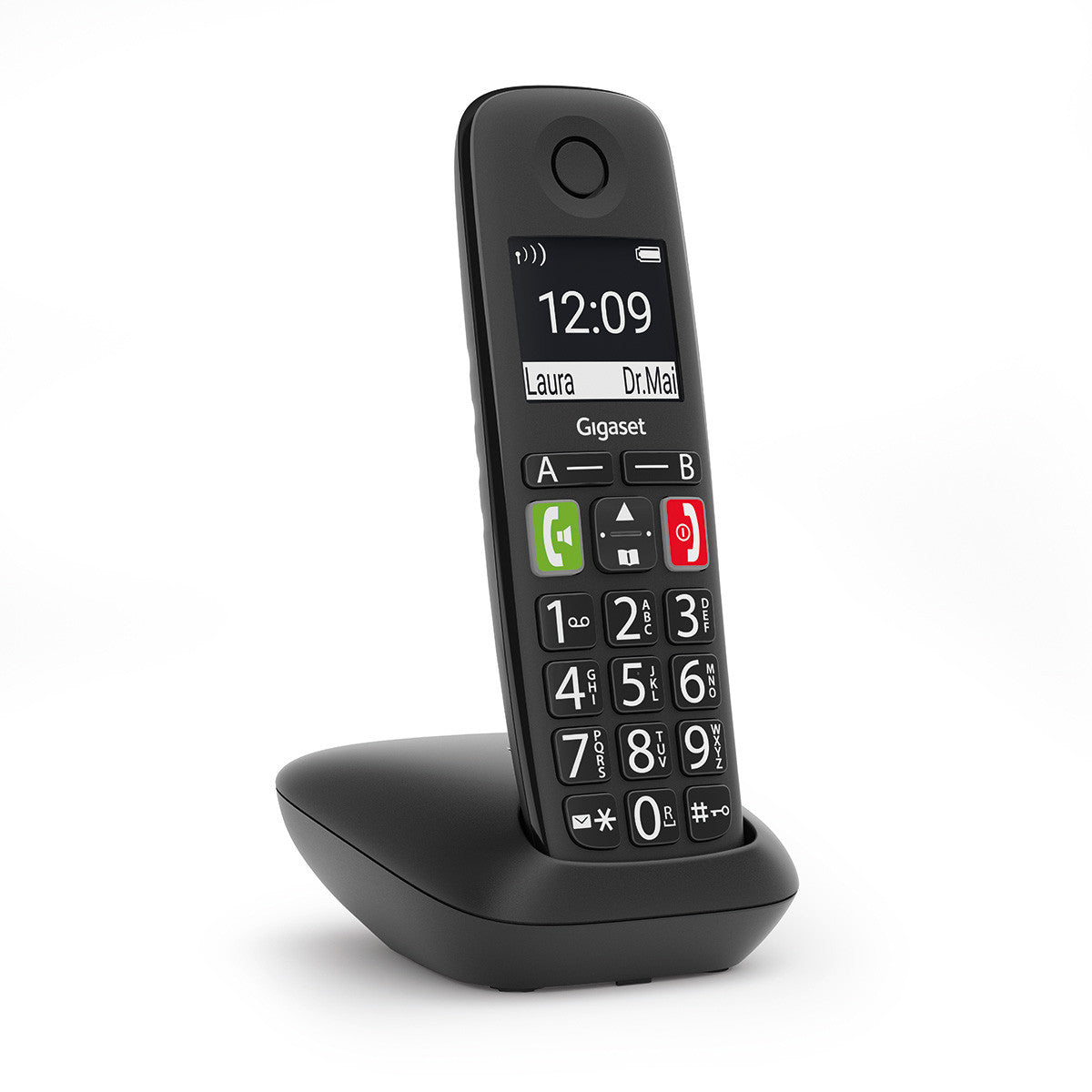 Gigaset E290 – DECT-Telefon mit Basis, Freisprechen, schwarz