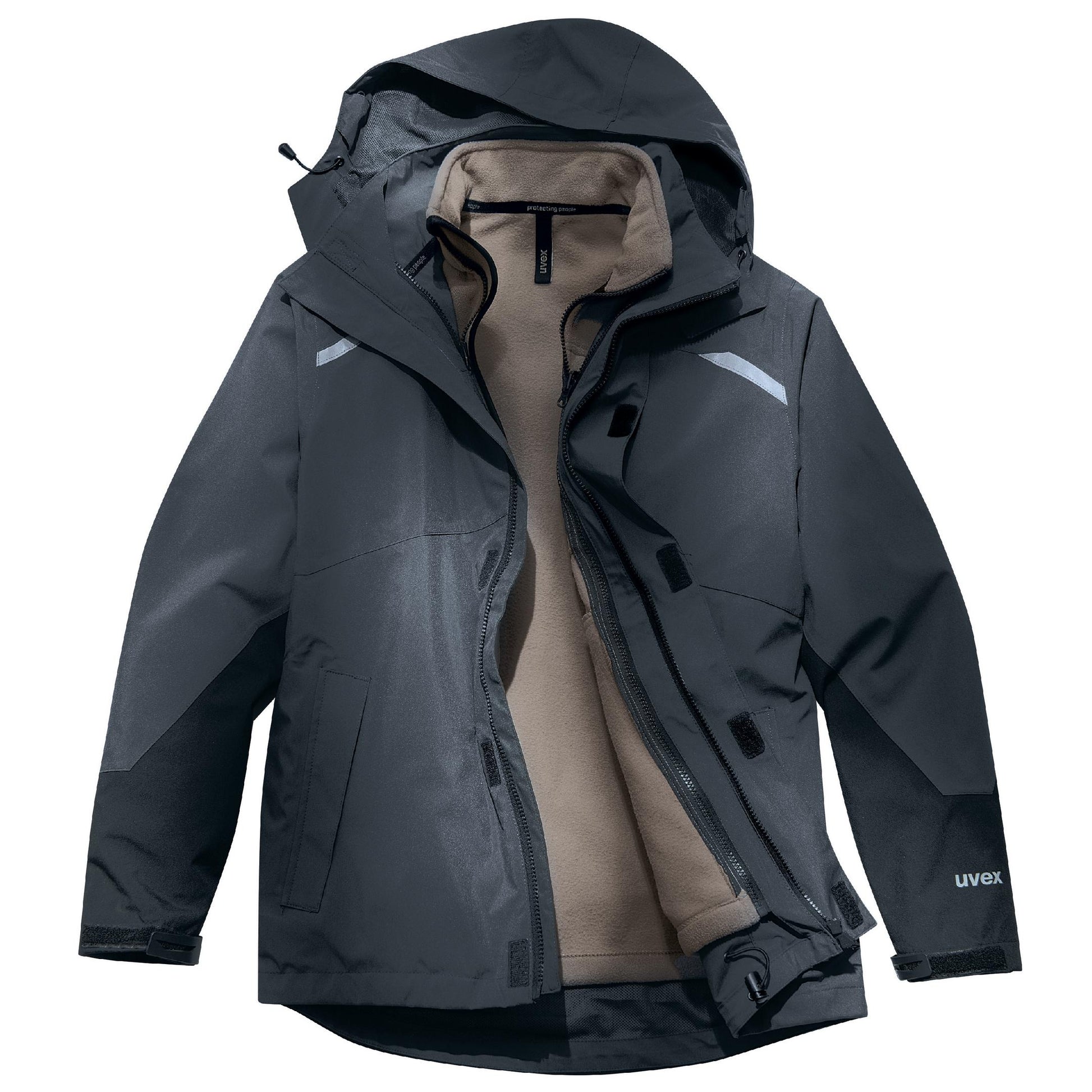 uvex Herren-Fleecejacke suXXeed craft – beige, Grösse XXL