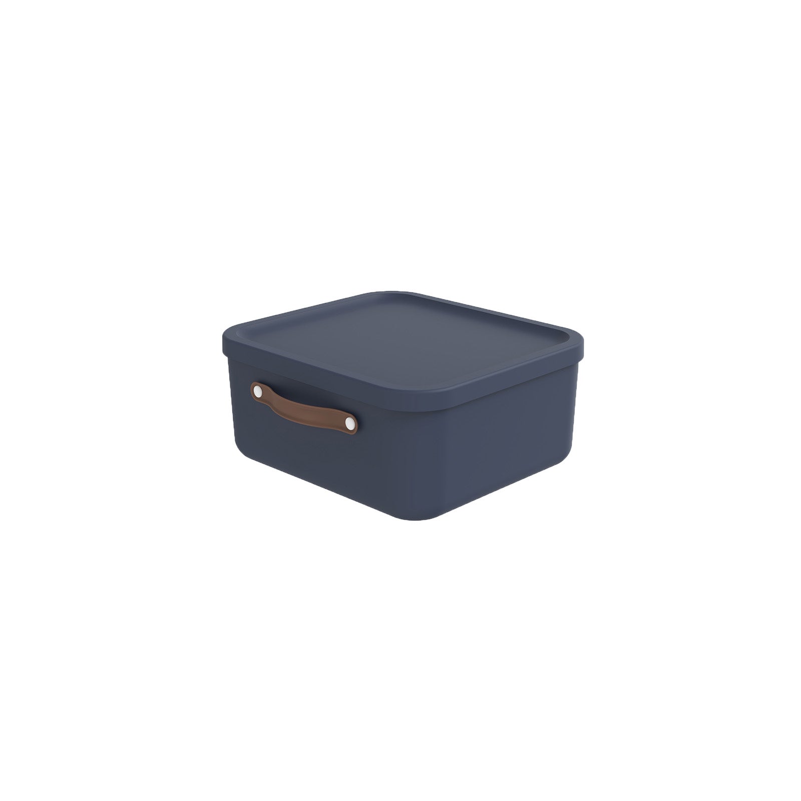 Rotho MALOJA Aufbewahrungsbox 20 l (mit Deckel) – Kunststoff – Dunkelblau – stapelbar, mit Griff – 380 × 177 ×