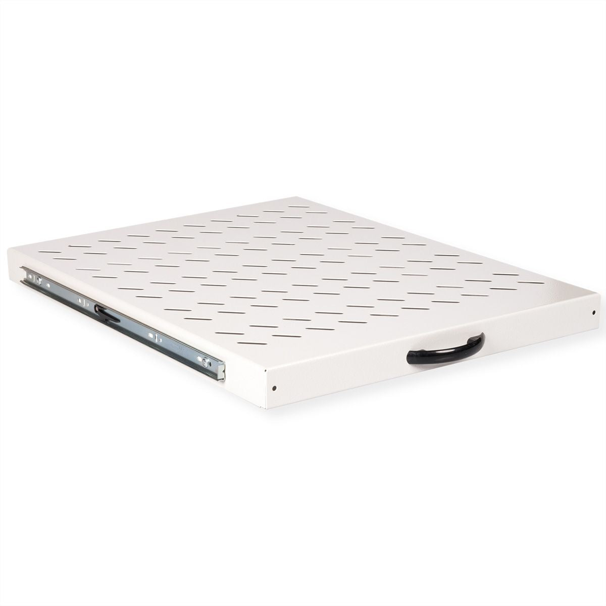 ROLINE Rack-Regalboden 19" – ausziehbar – 1U – 485 × 568 × 40 mm – 25 kg – grau – Stahl