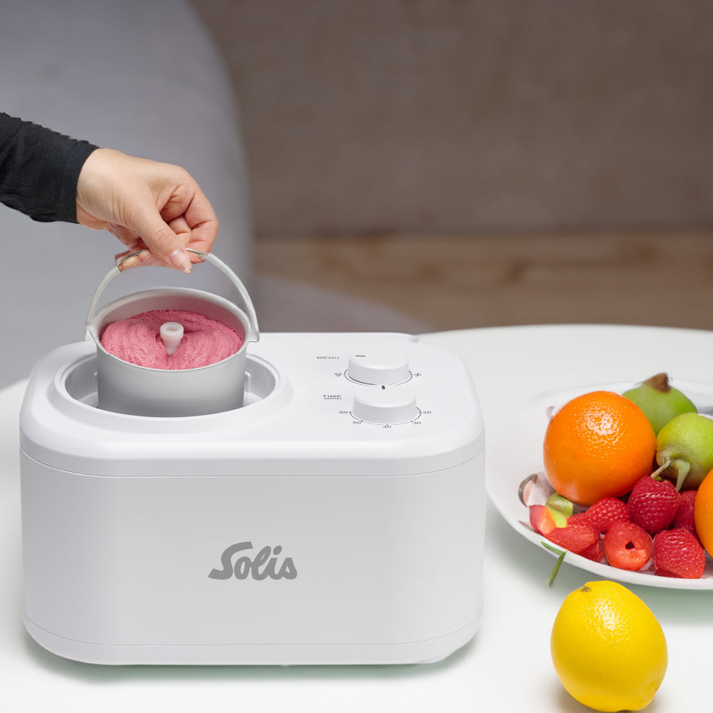 Solis Eismaschine Gelatissima 8503 – 1 l, 100 W, eingebauter Kompressor – weiss