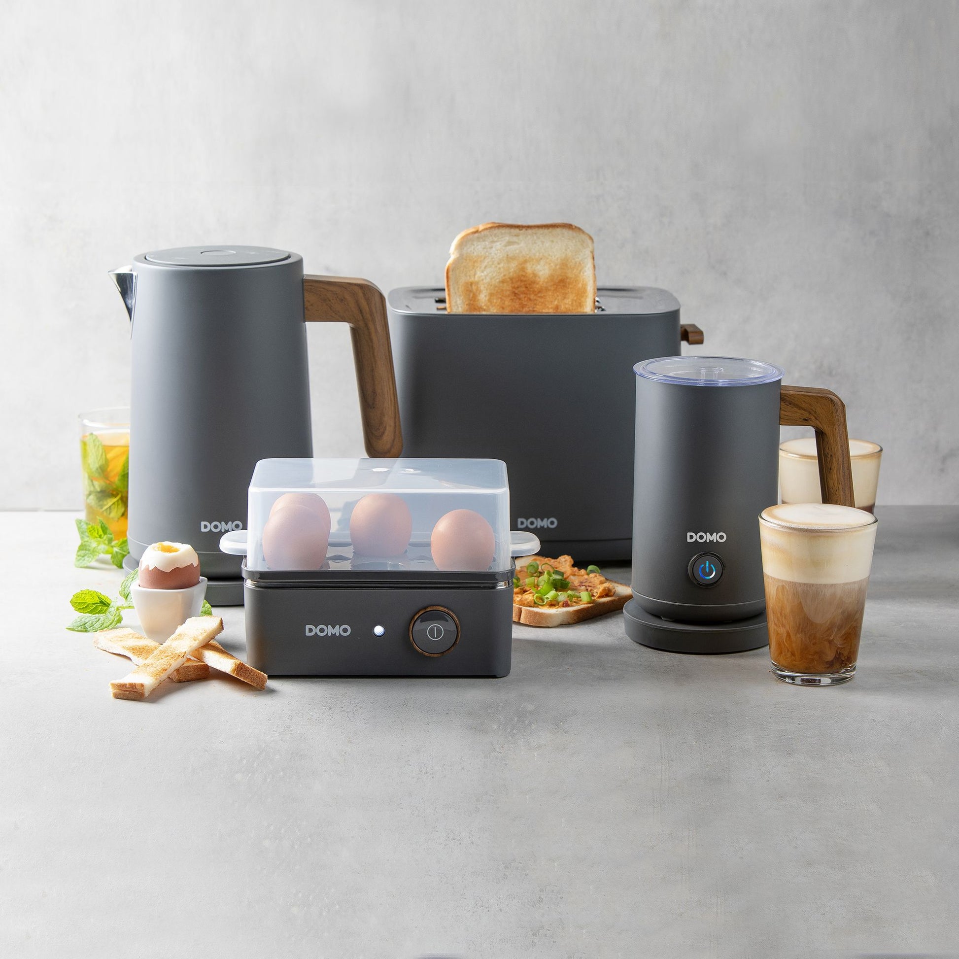 Domo Milchaufschäumer DO745MF – 300 ml, 500 W, Teflonbeschichtet – Grau