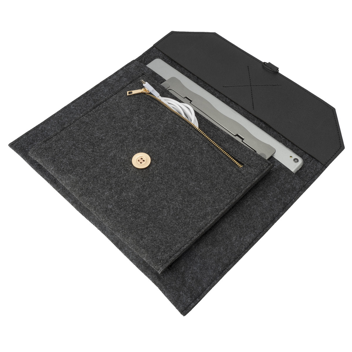 4smarts Notebook-Tasche bis 13" – 2 Fächer – Dunkelgrau