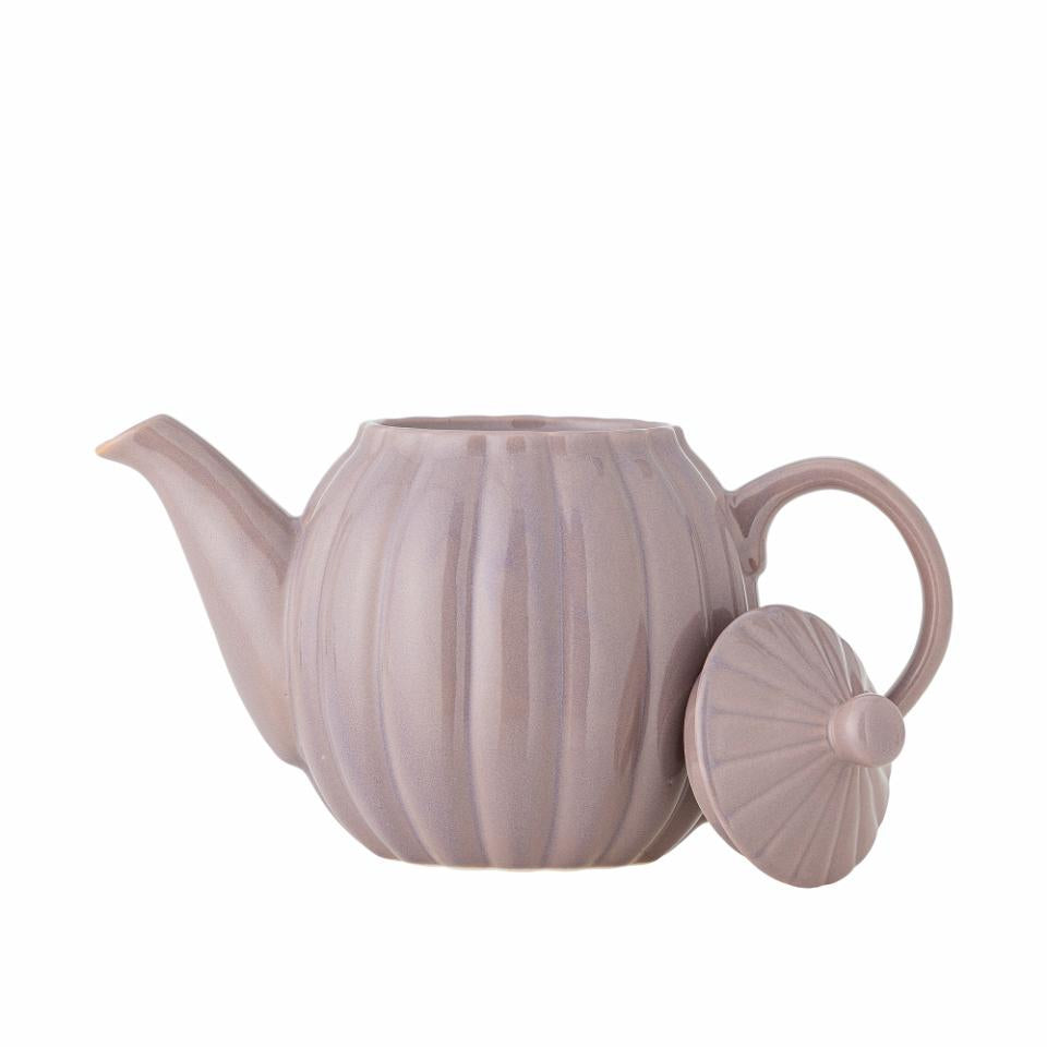 Bloomingville Vintage in Bloom Teekanne – 1,1 l, Ø 13,0 cm, H 17,0 cm, Steingut, Rosa, spülmaschinenfest