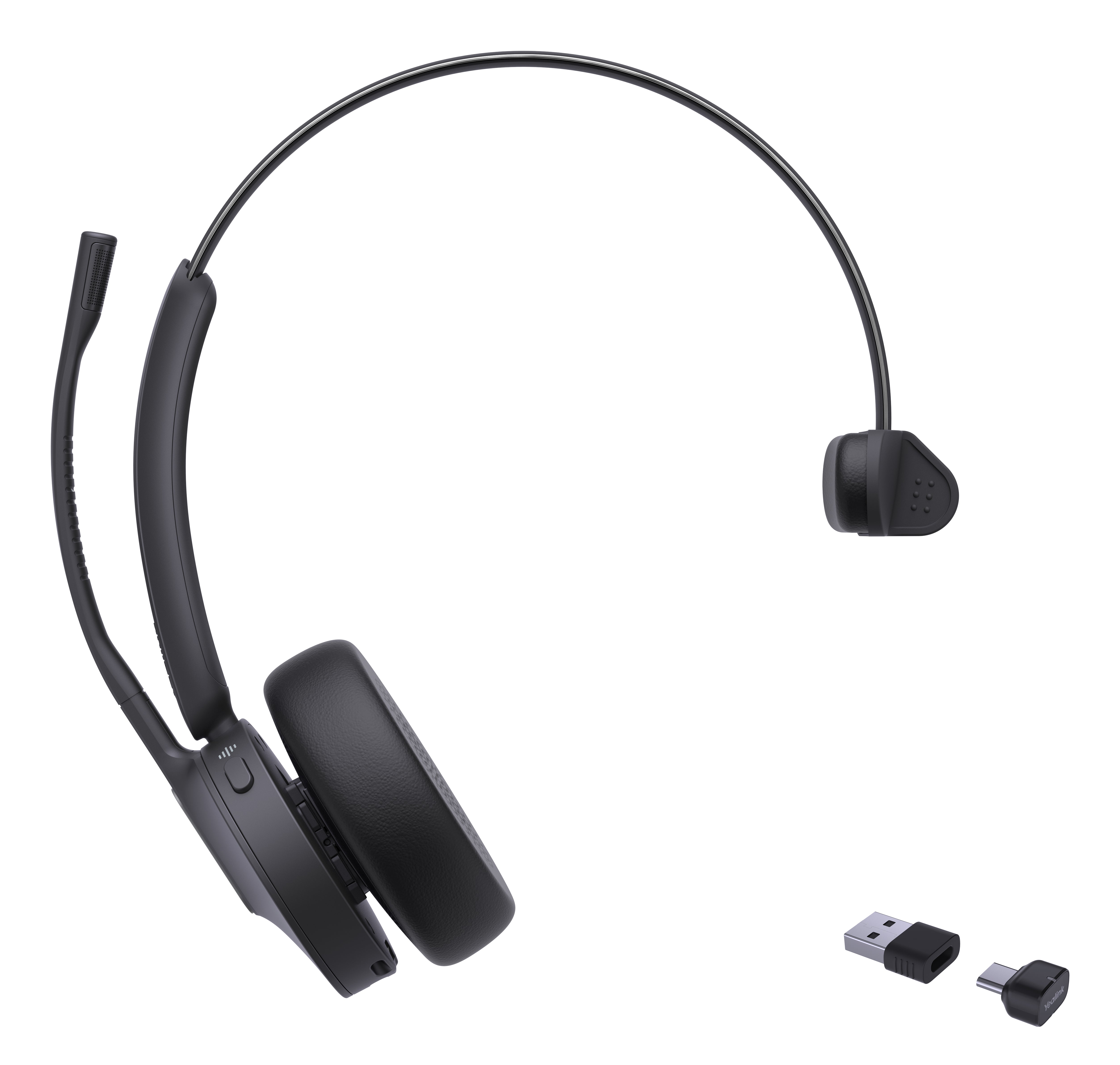 Yealink BH70 Office-Headset – On-Ear, Mono, BT 5.2, mit USB-A- und USB-C-Dongle, UC-optimiert, Schwarz
