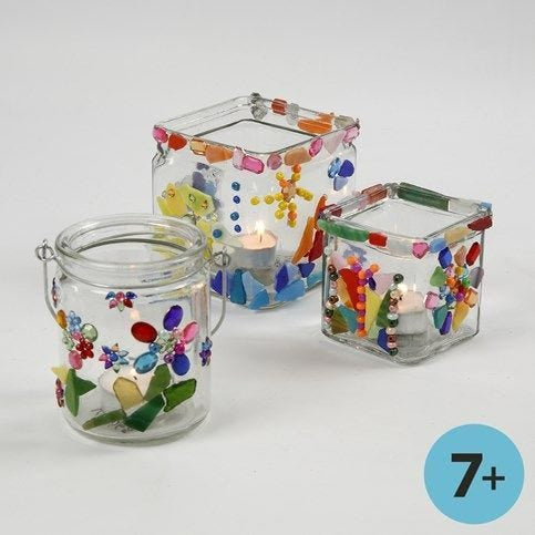 Creativ Company Kerzenglas – Glas, Transparent – 5,5 × 5,5 × 5,5 cm – 12-teilig
