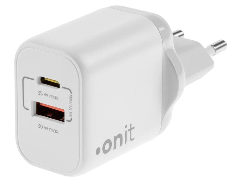 ONIT F02794 USB-Ladegerät 35 W – USB-C×1, USB-A×1 – PD 3.0, PPS, QC 3.0, GaN
