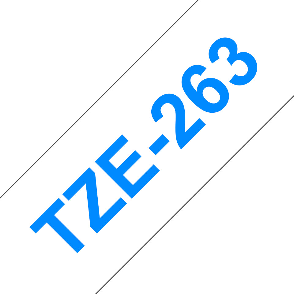 Brother TZe-263 Schriftband – Blau auf Weiss – 36 mm × 8 m, laminiert – für Brother P-touch